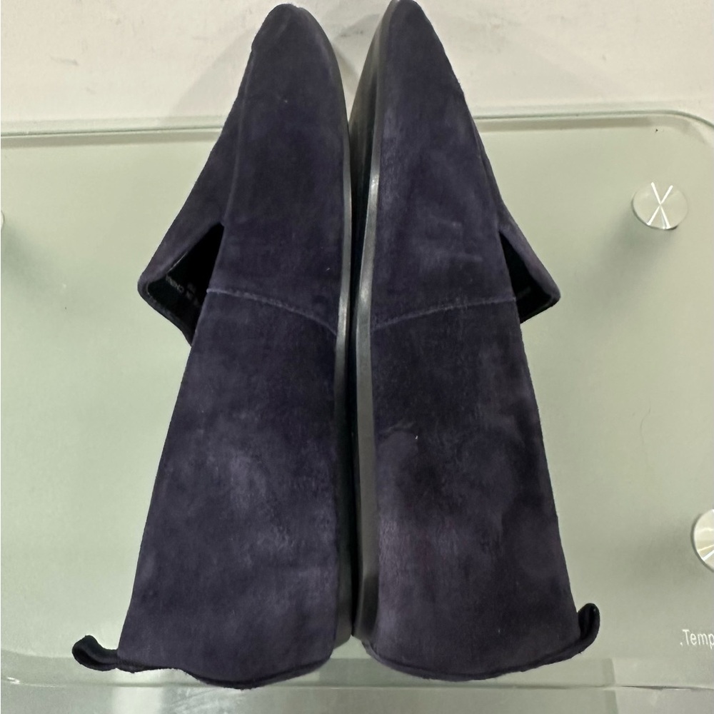 Banana Republic Suede Demi Loafer Women 7 Navy Blue Leather Casual Preppy Office - Picture 8 of 10